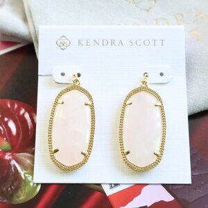 💕 Kendra Scott Elle Rose Quartz Earrings Gold